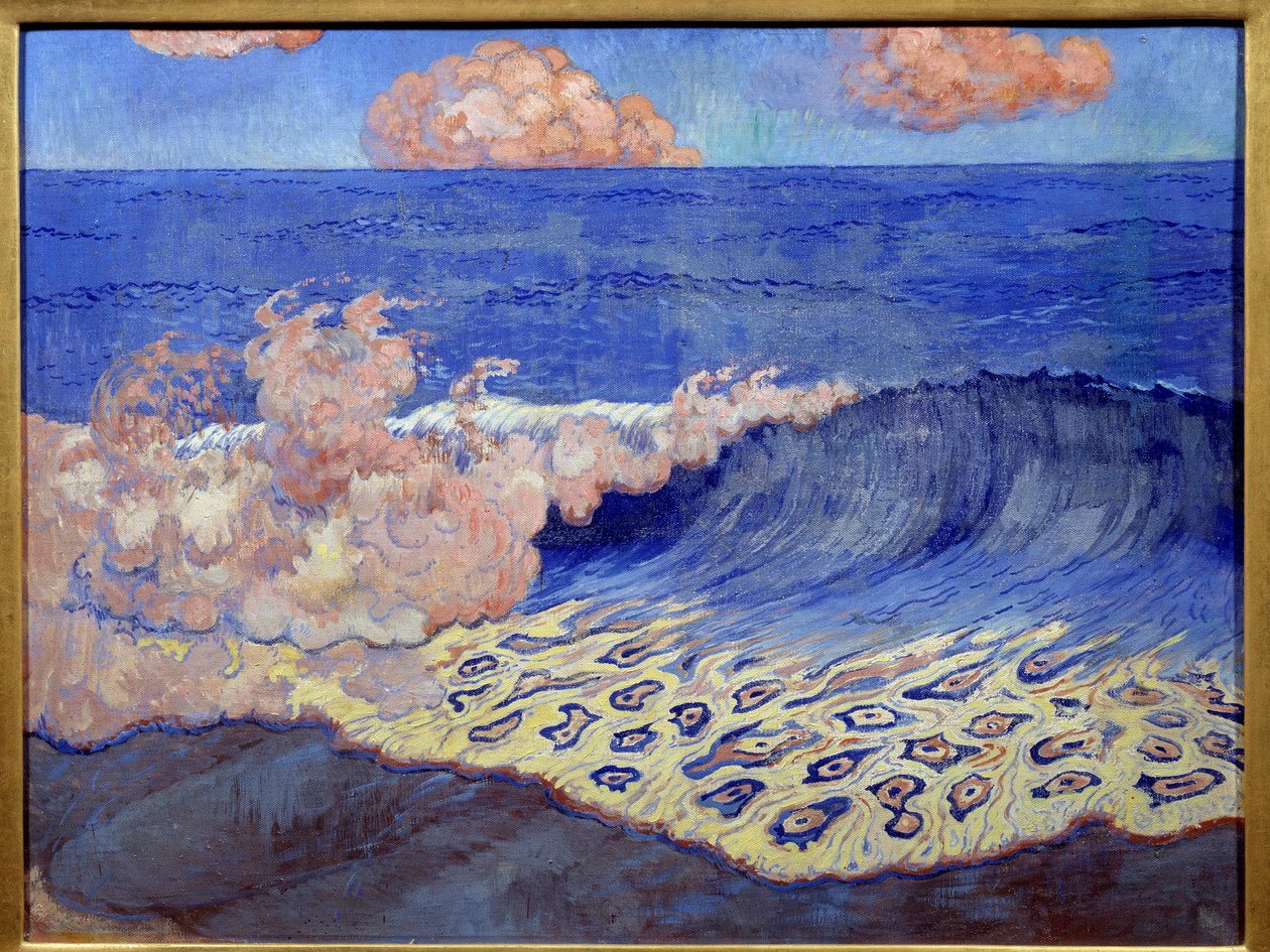 Blue Navy, hullám hatások. Georges Lacombe festménye (1868-1916) alkotó: Georges Lacombe