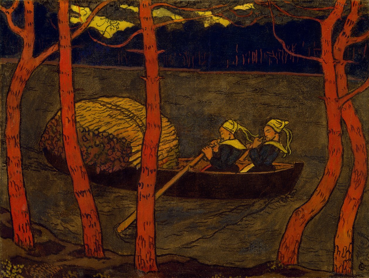 Csónakasszonyok Bretagne-ban, 1893-94 körül (tempera, vászon) alkotó: Georges Lacombe