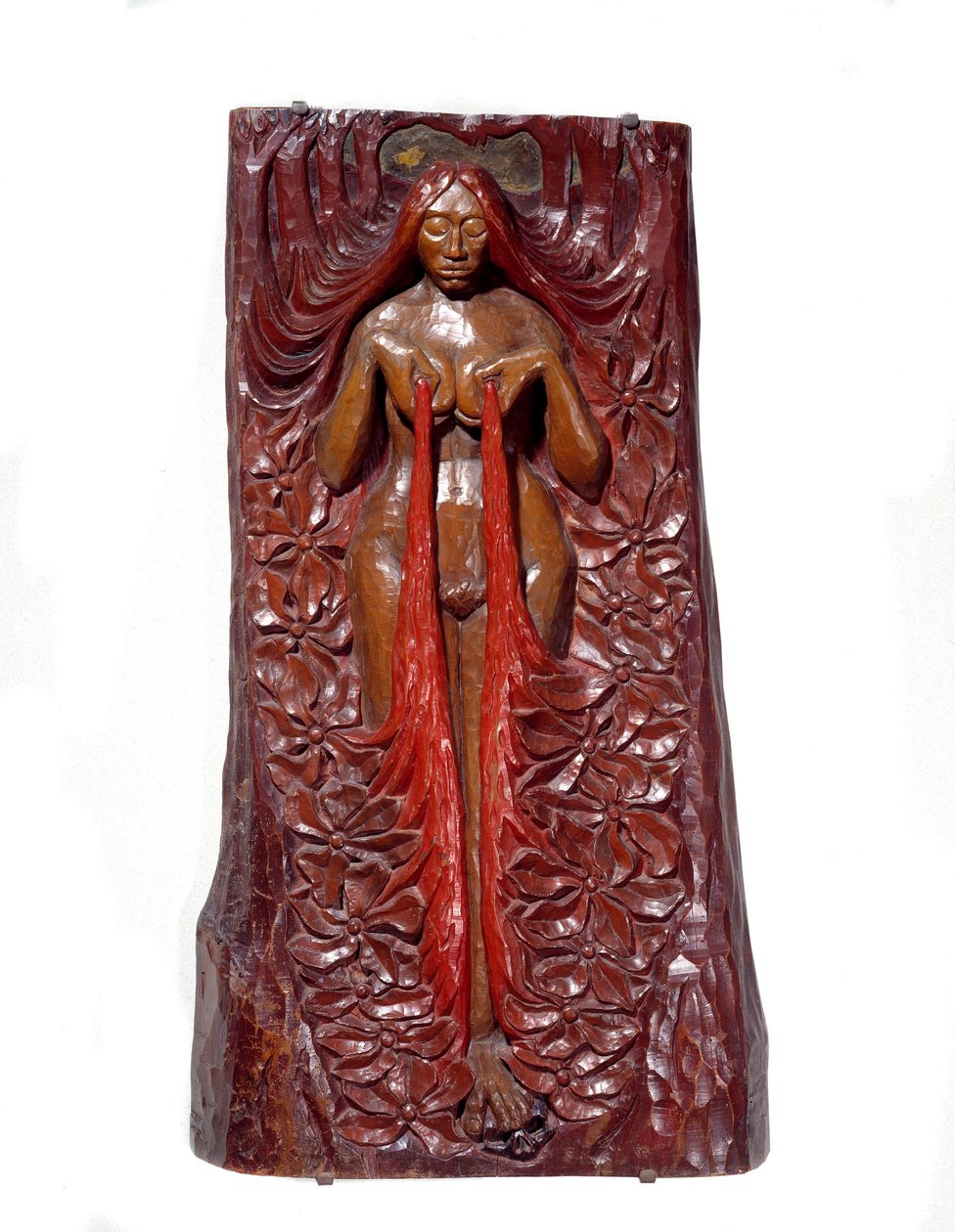 Georges Lacombe (1868-1916) polikróm mahagóni színű Isis Bas domborműve 1895 V. 1,11x0,62 m Párizs, Muse d
