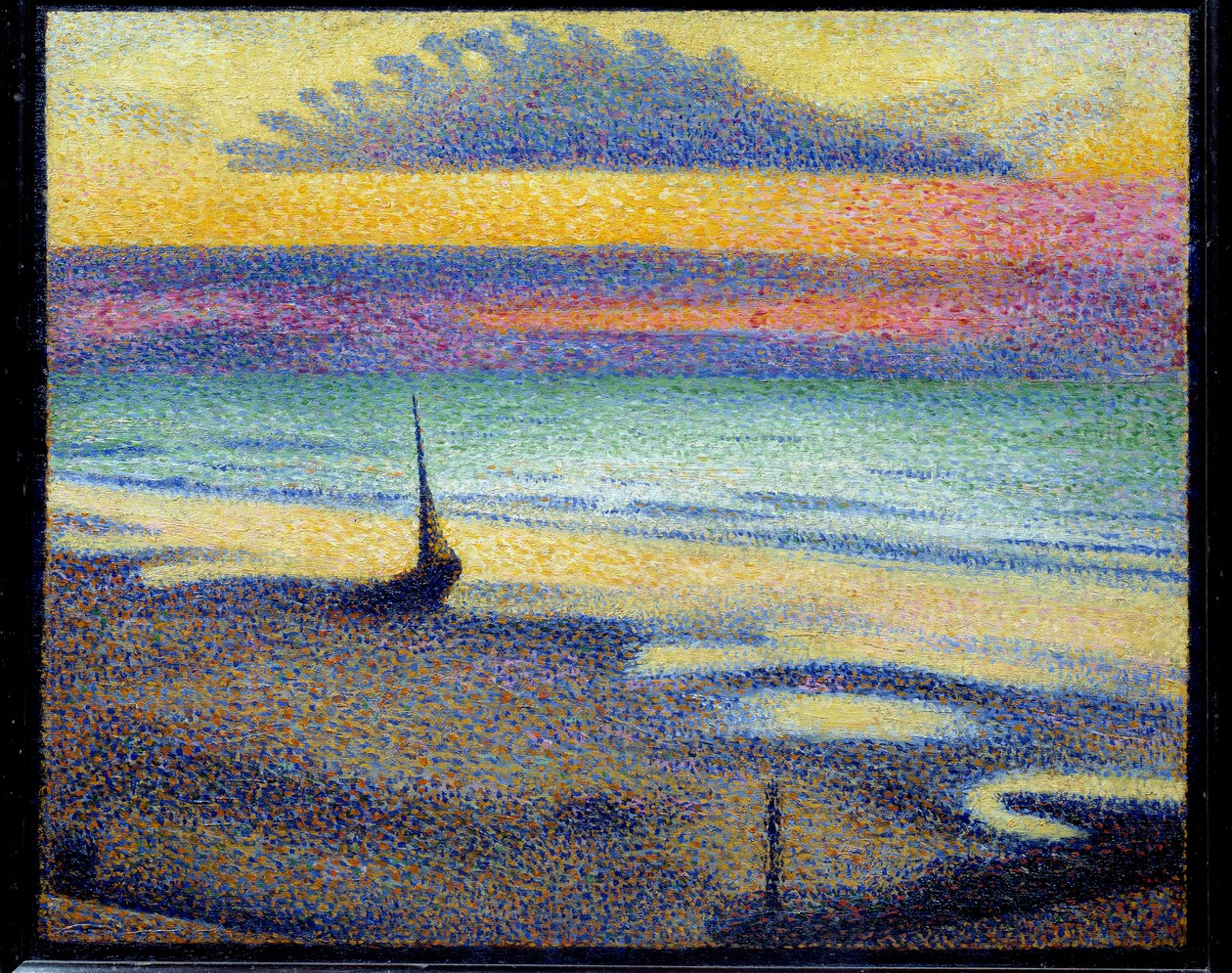 Strand Heistben (Knokke-Heist vagy Knokke-Heist, Belgium). Georges Lemmen festmény (1865-1916) Ec. Bel. alkotó: Georges Lemmen