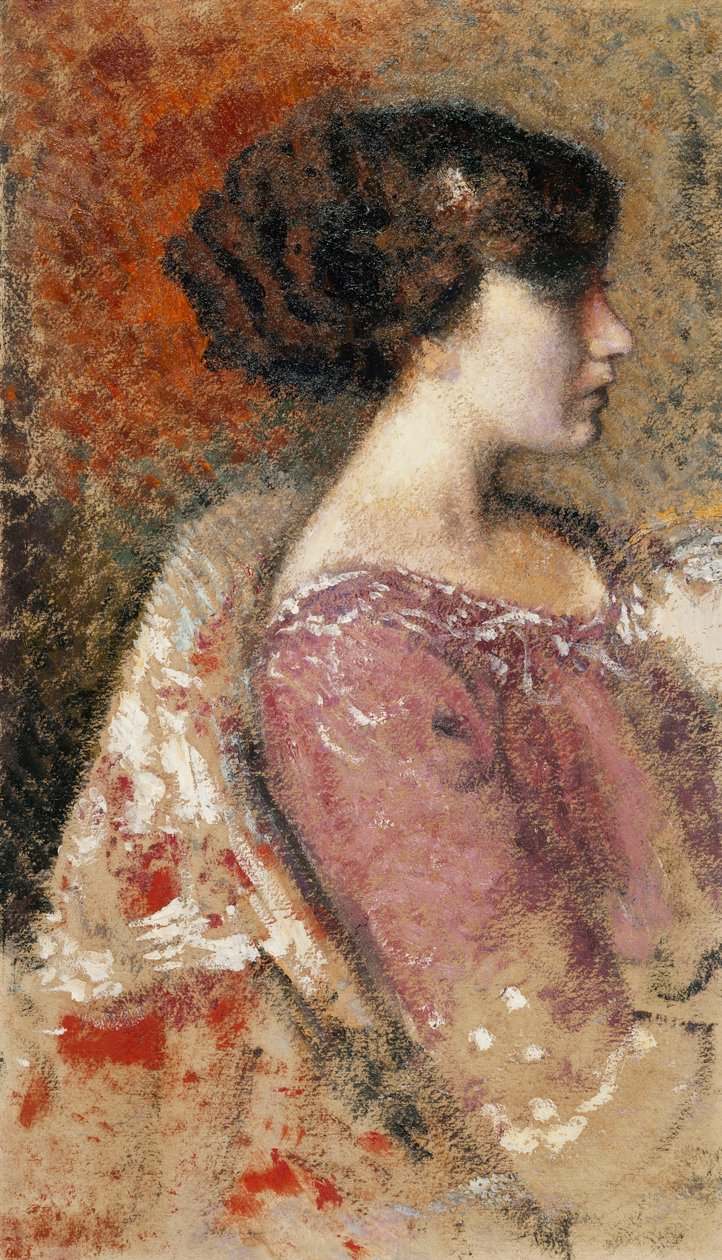 Egy fiatal lány portréja; Portré de Jeune Fille – Egy fiatal lány portréja, alkotó: Georges Lemmen