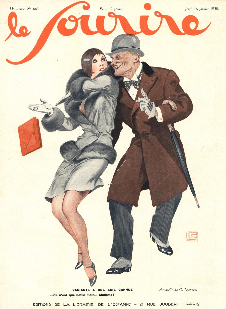 A „Le Sourire” címlapja, 1930. január (színes litó) alkotó: Georges Leonnec