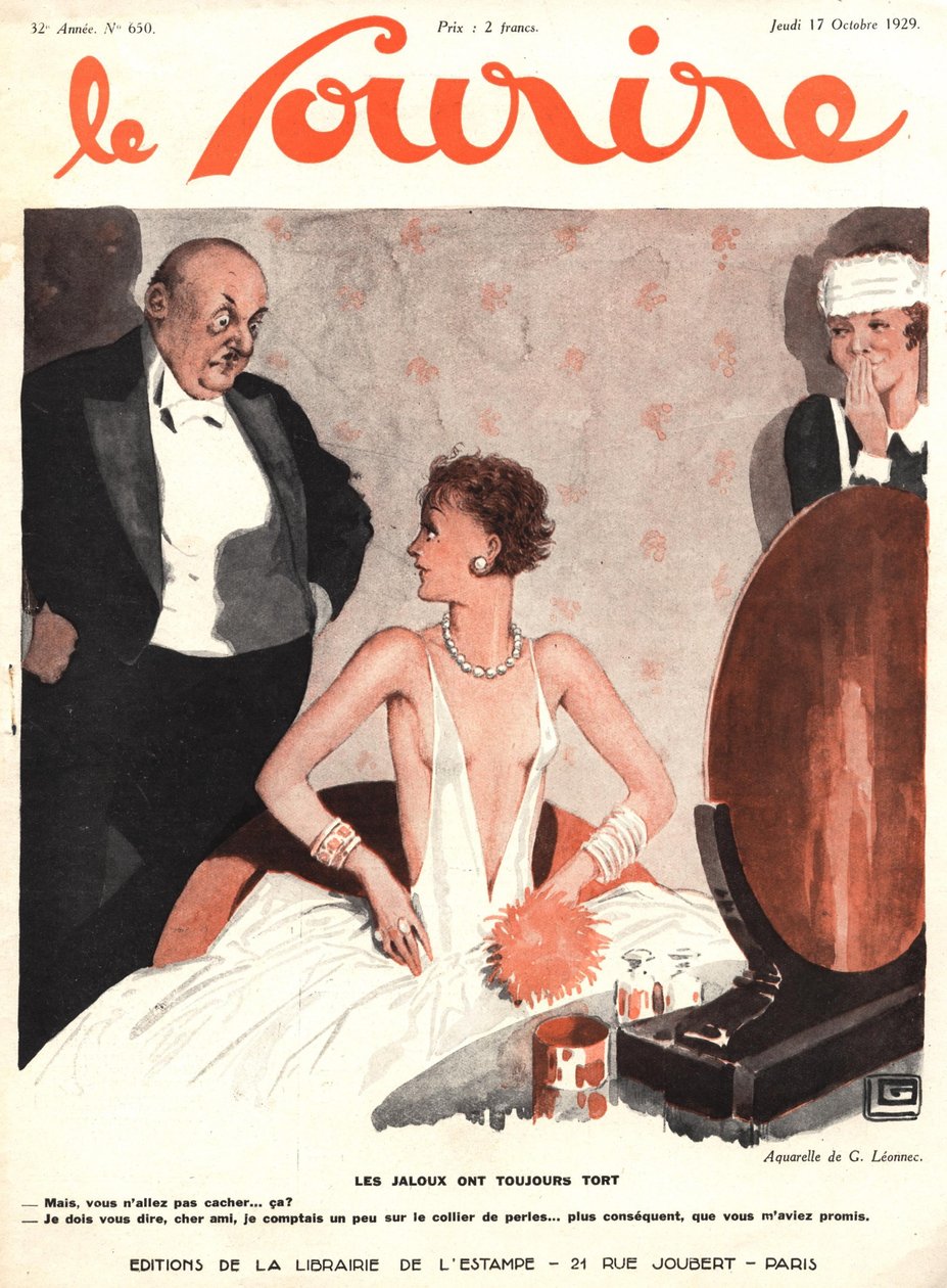 A „Le Sourire” címlapja, 1929. október (színes litó) alkotó: Georges Leonnec