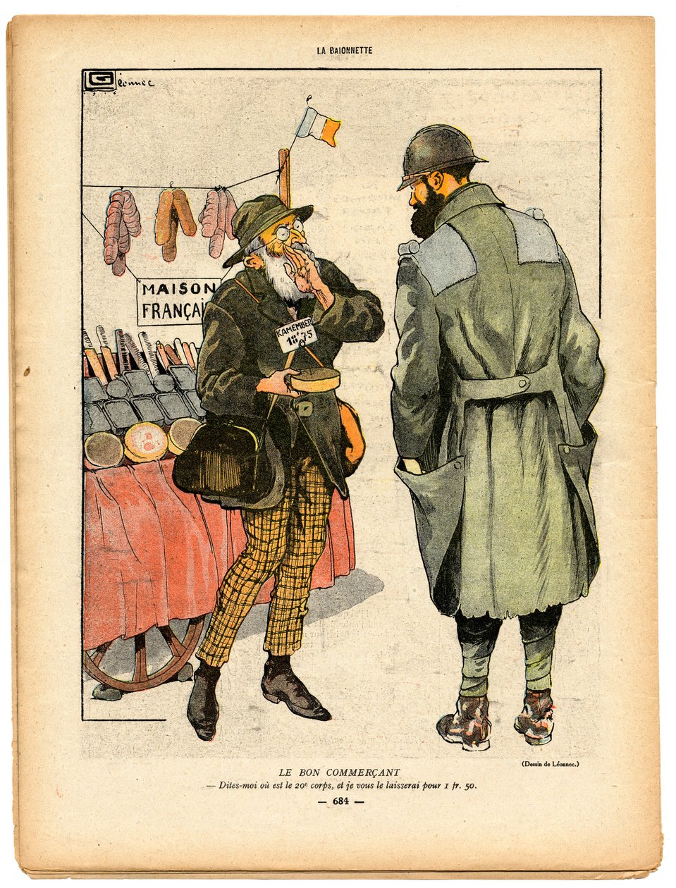 La Baionnette, szatirikus színekben alkotó: Georges Leonnec