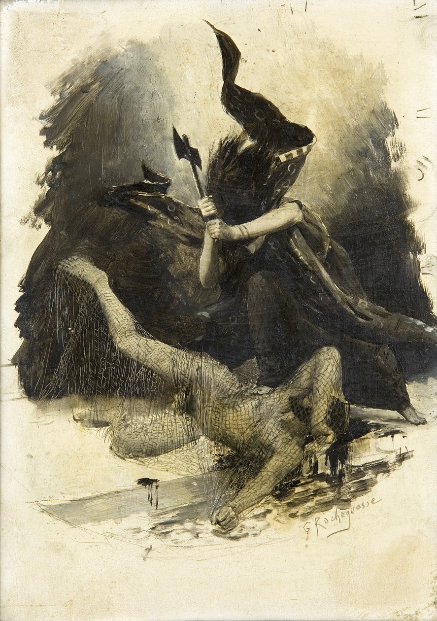 Ősi csatajelenet, 1880 körül alkotó: Georges Marie Rochegrosse