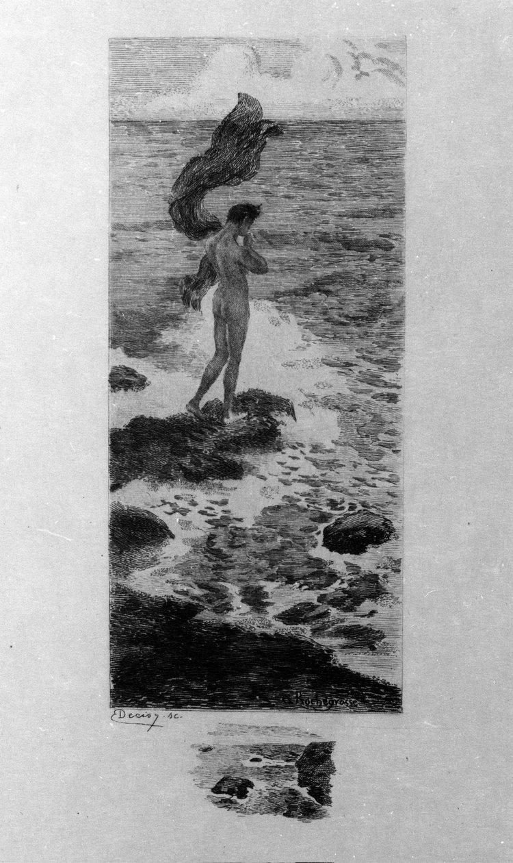 Illusztráció: Georges Antoine Rochegrosse (1859-1938) Charles Baudelaire (1821-1867) költő „The Flowers of Evil” című művéhez: „The Man Overboard” alkotó: Georges Marie Rochegrosse