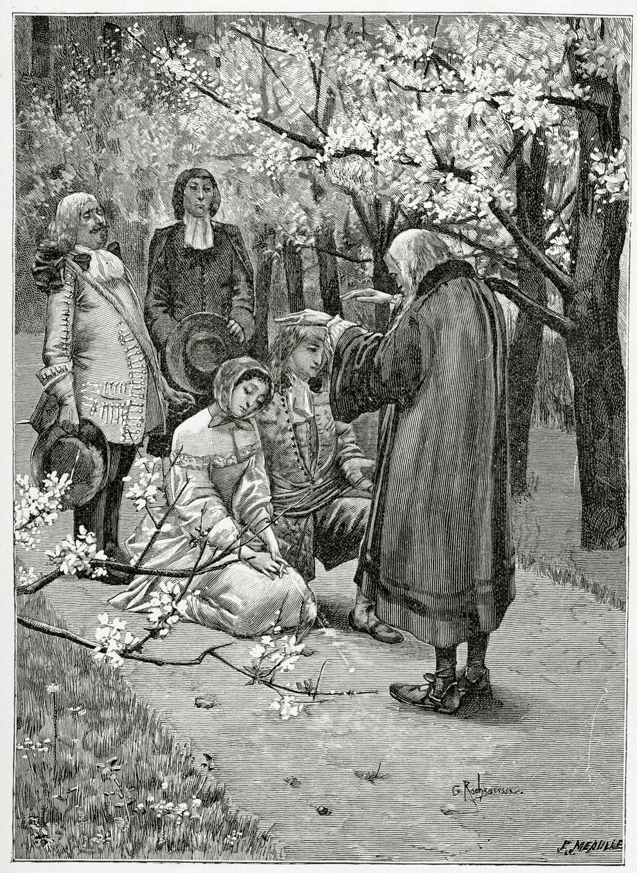 Mariage d’Ethel et d’Ordener – illusztráció a Han d’Islande-ből, 19th Century (bw metszet) alkotó: Georges Marie Rochegrosse