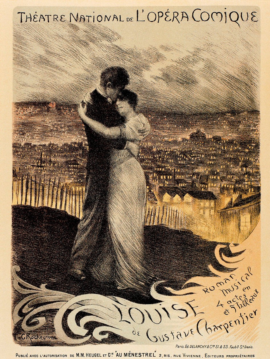 Gustave Charpentier „Louise” című plakátjának reprodukciója a Theatre National de L