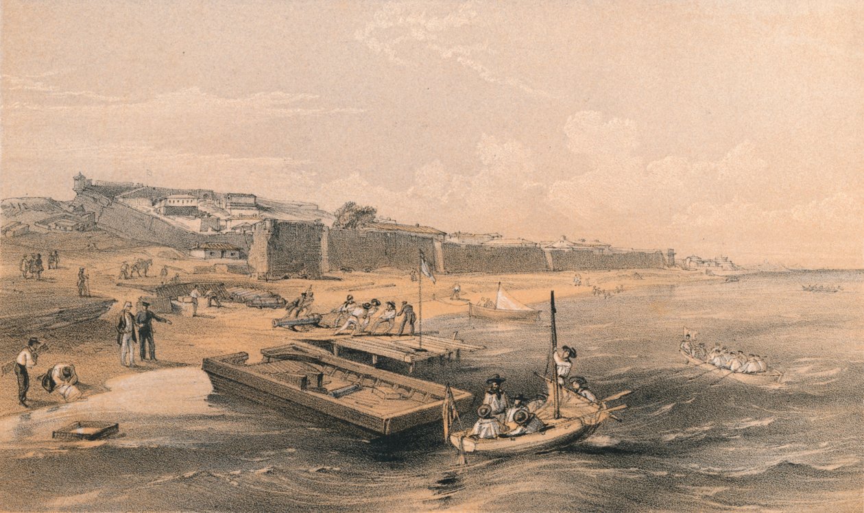 "Yenikale erődje az Azof-tengerre nézve", 1856 alkotó: Georges McCulloch