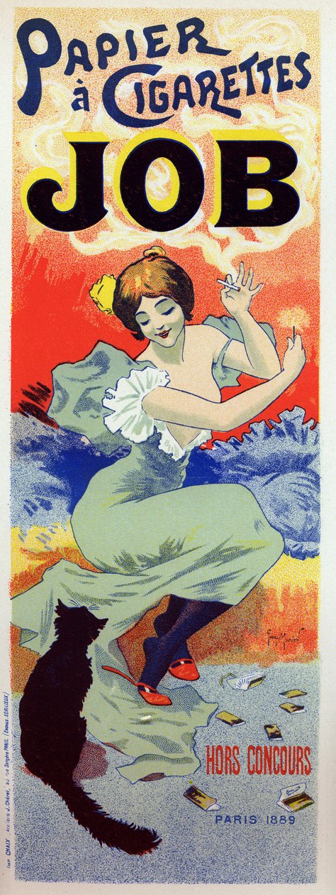 Életmód. Munka gördülő papír cigarettához. Poszter: Georges Meunier, Franciaország, 1895 körül (plakát) alkotó: Georges Meunier