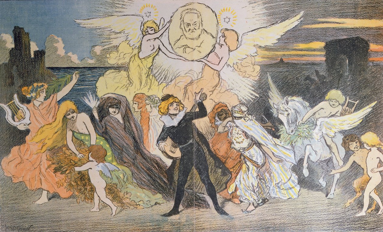 A költő apoteózisa, tisztelgés Victor Hugo (1802-85) előtt, születésének századik évfordulójára, 1902. alkotó: Georges Meunier