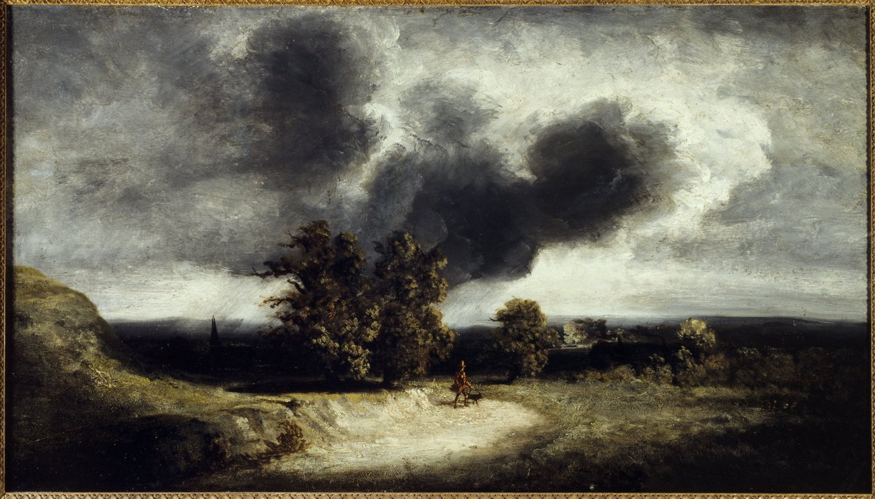Paysage des environs de Paris, 1830 körül (olaj, vászon) alkotó: Georges Michel