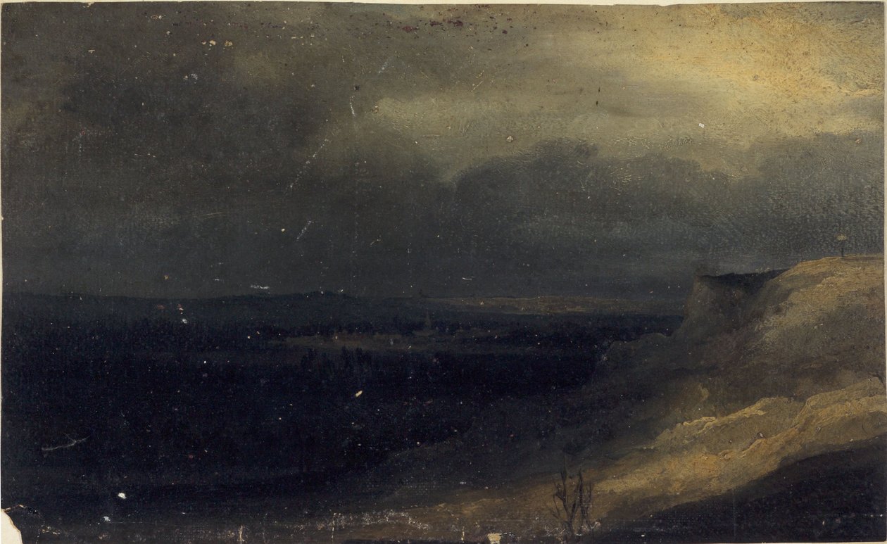 A Montmartre feltételezett látképe, 1830 körül (festmény) alkotó: Georges Michel