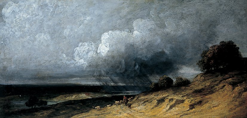 Vihar a Montmartre felett, 1763-1843 körül (olaj, papír) alkotó: Georges Michel