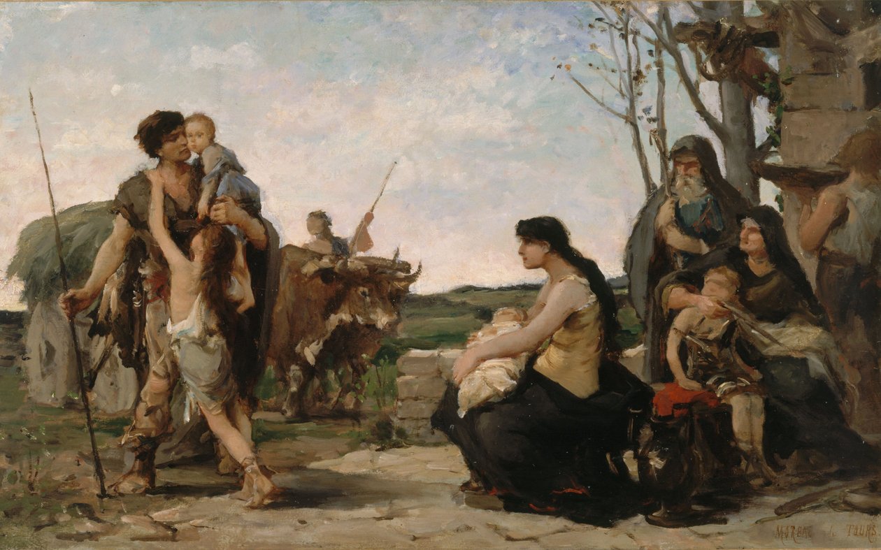 A II. kerületi városháza házasságkötő termének vázlata: A család alkotó: Georges Moreau de Tours