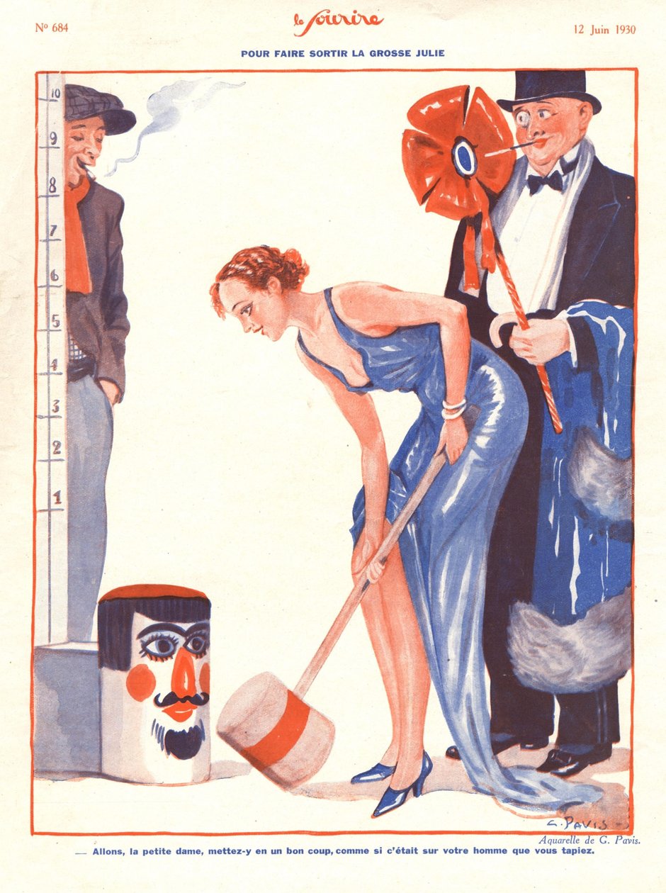 Illusztráció a „Le Sourire”-ból, 1930. június (színes litó) alkotó: Georges Pavis