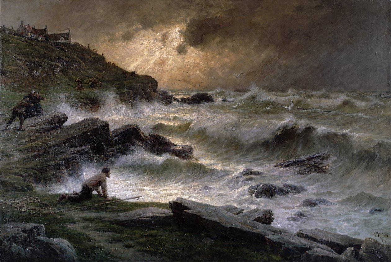 Panasztók a Bretagne-i partoknál, 1911 alkotó: Georges Philibert Charles Maroniez