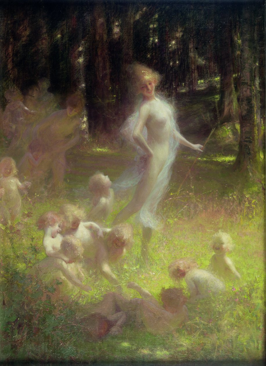 Tündér és sprite az aljnövényzetben alkotó: Georges Picard