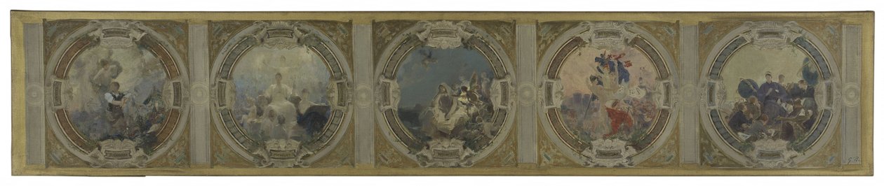 Vázlat a párizsi városháza Lobau Galériája számára: Művészet. Történelem. Filozófia. A francia forradalom. Tudomány alkotó: Georges Picard