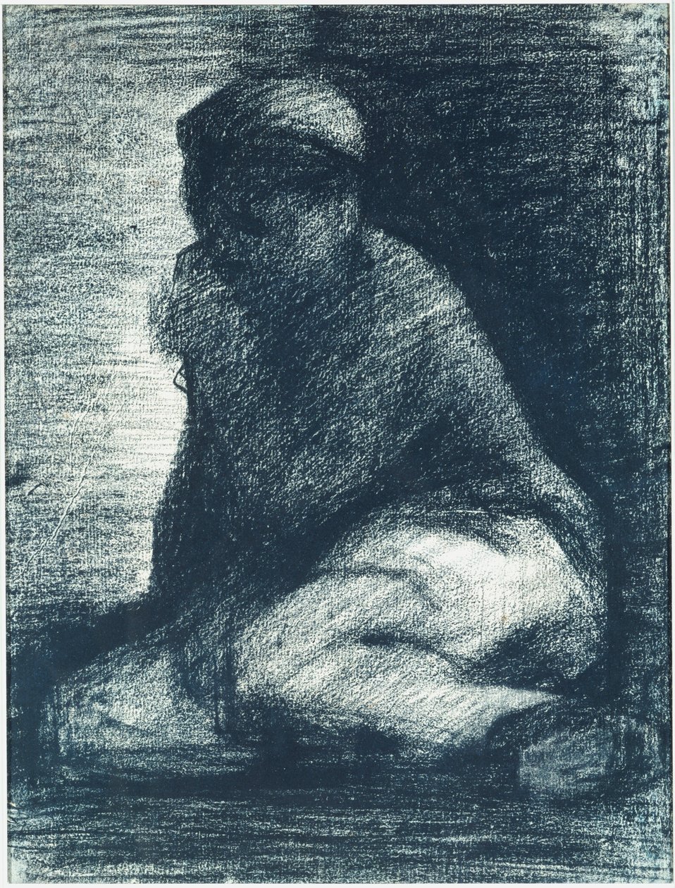 Egy fiatalember kuporogva, 1882 körül alkotó: Georges Pierre Seurat