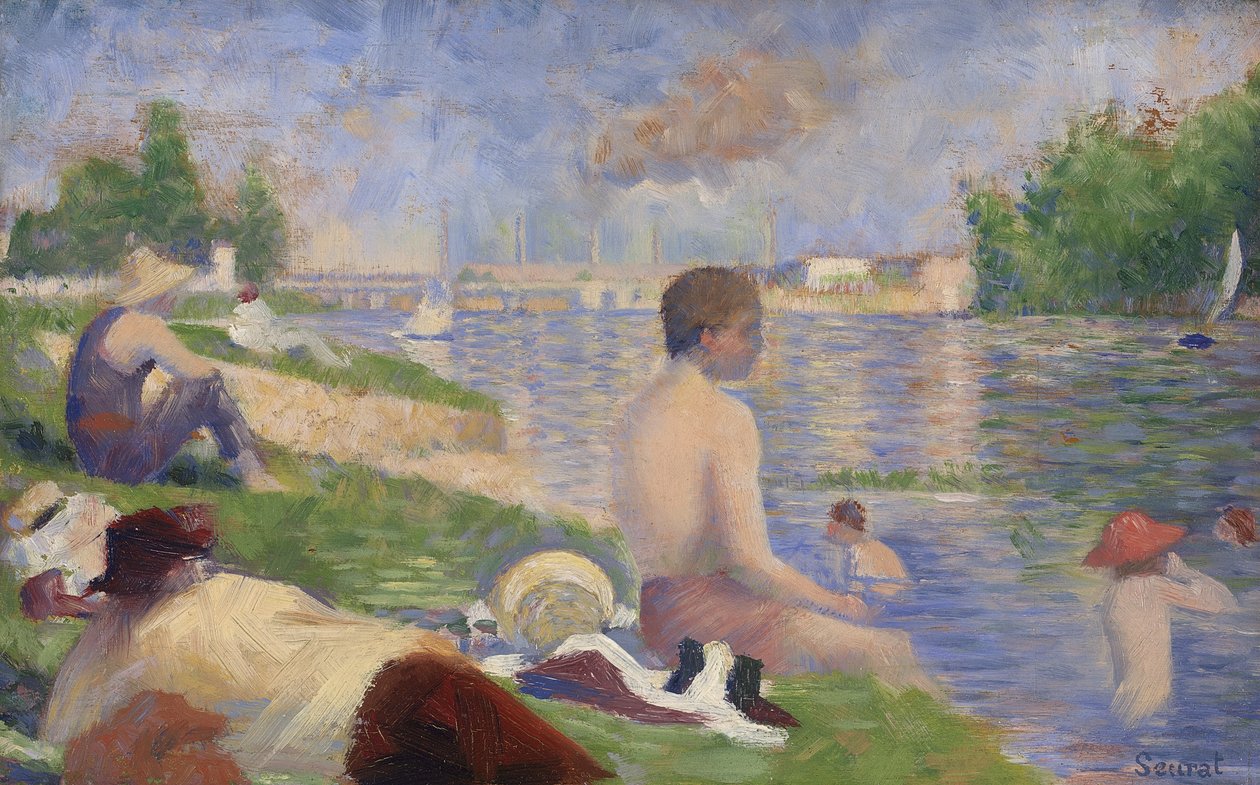 Végső tanulmány fürdőzőknek Asnières-ben, 1883 alkotó: Georges Pierre Seurat