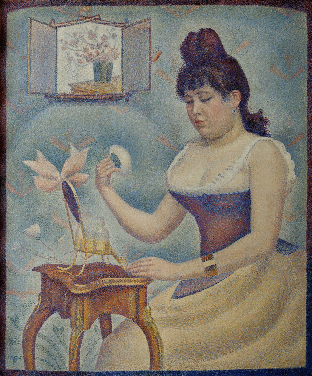 Fiatal nő púderezi magát Fiatal nő púderezi magát, 1889-1890. alkotó: Georges Pierre Seurat