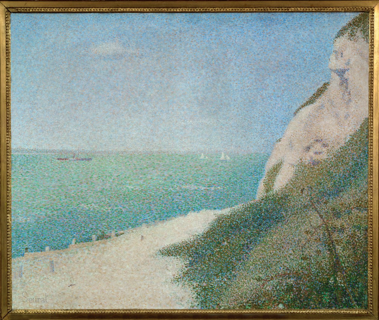 La Greve du Bas Butin, Honfleur (olaj, vászon) alkotó: Georges Pierre Seurat