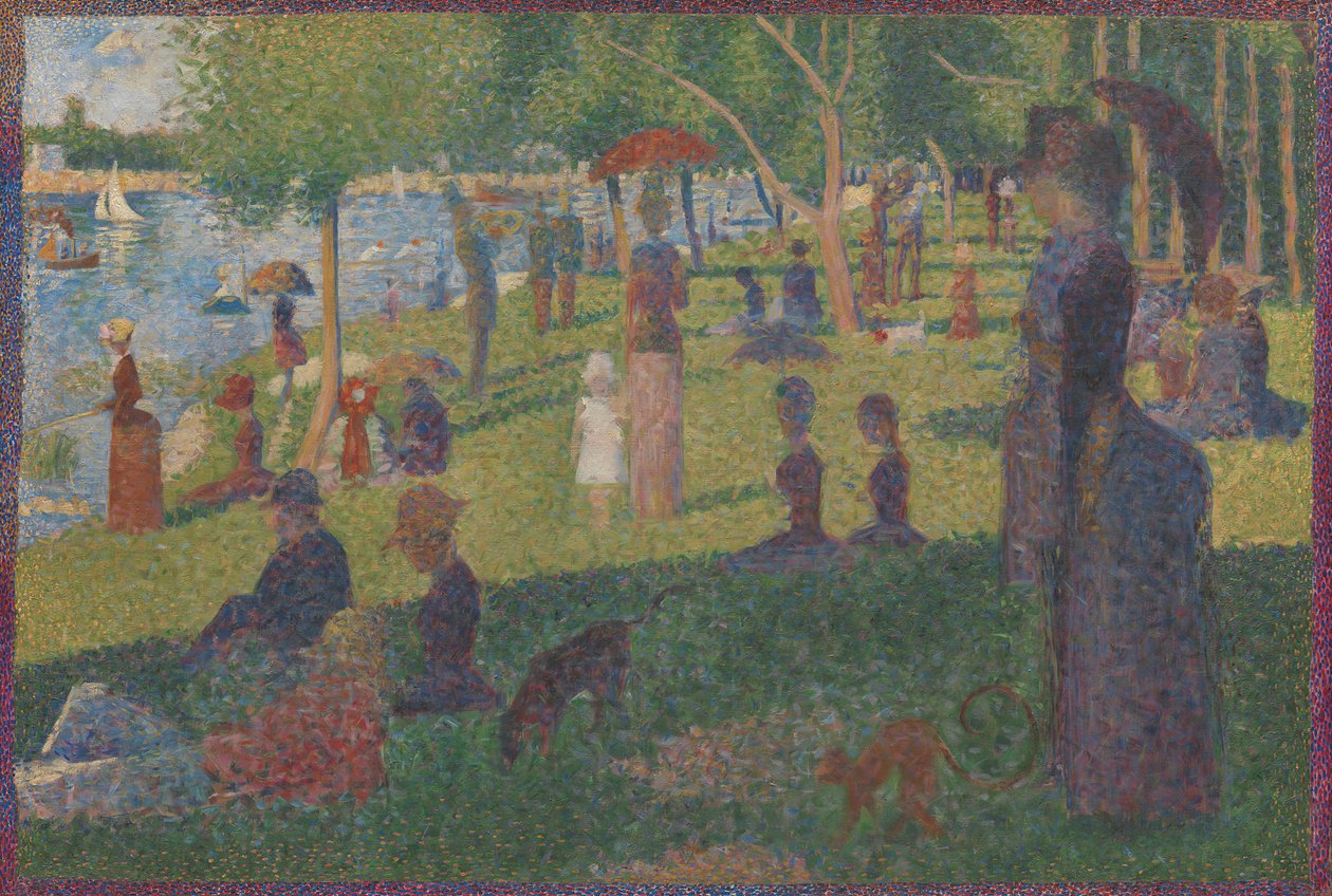 Tanulmány egy vasárnaphoz a La Grande Jatte-n, 1884. alkotó: Georges Pierre Seurat