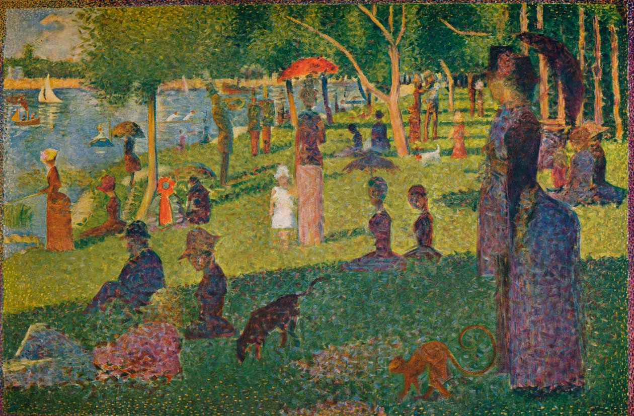 Tanulmány egy vasárnaphoz a La Grande Jatte-n, 1884 alkotó: Georges Pierre Seurat