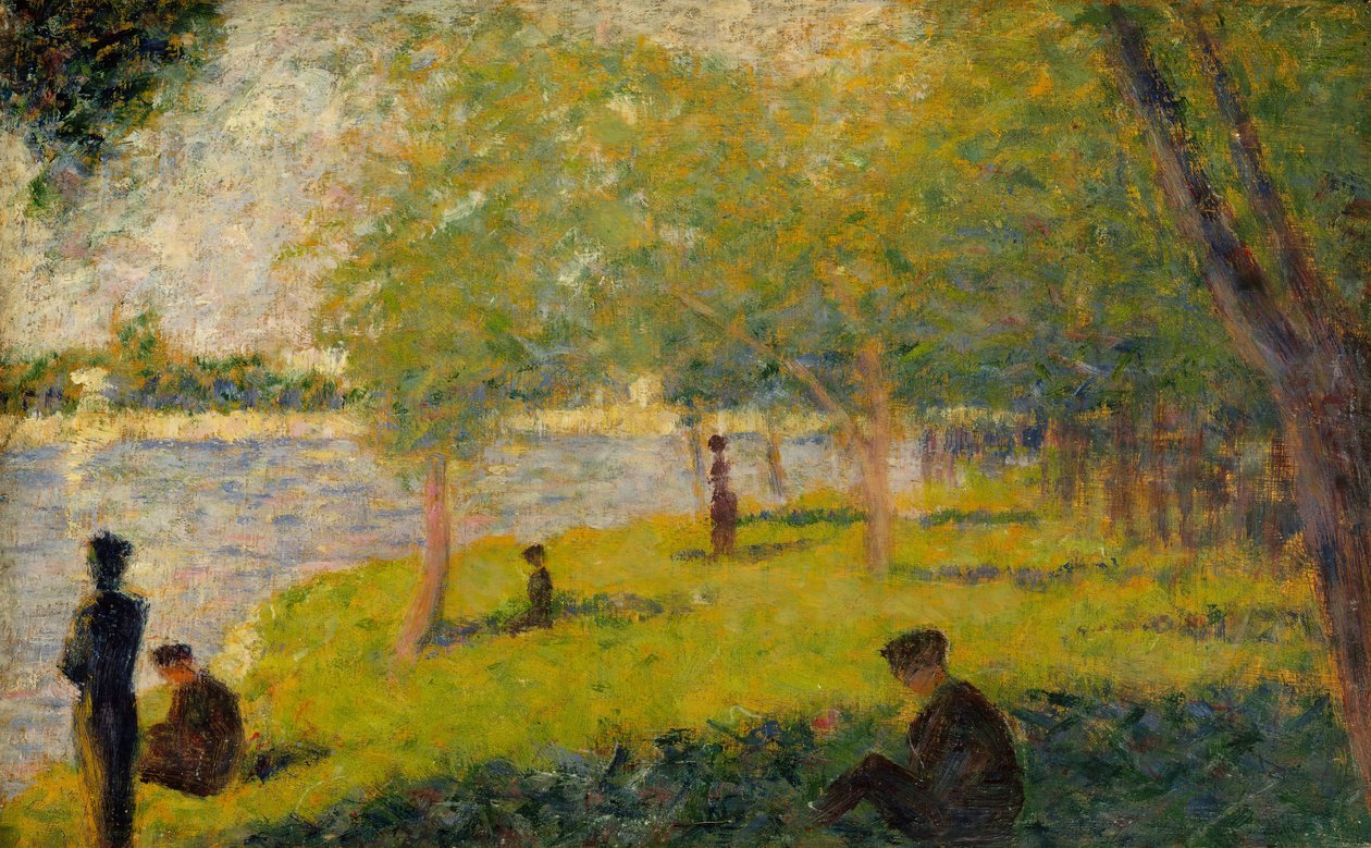 Tanulmány egy vasárnaphoz a La Grande Jatte-n, 1884. alkotó: Georges Pierre Seurat