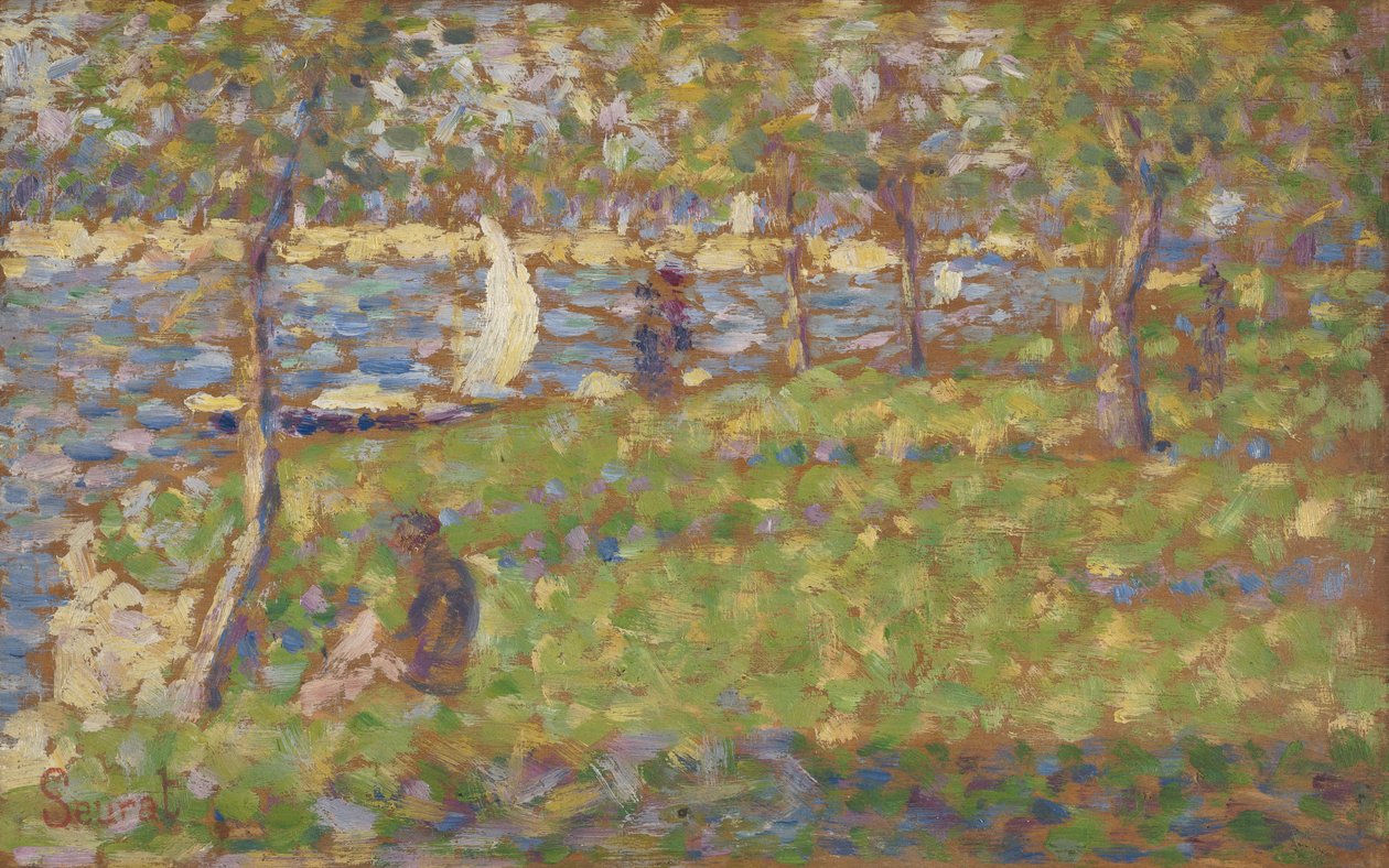 Tanulmány a "La Grande Jatte" számára alkotó: Georges Pierre Seurat