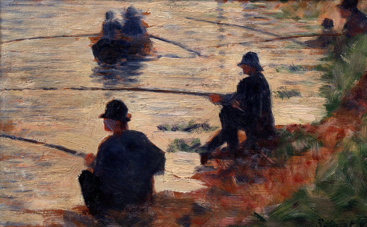 A halászok a Study vonalon a nagy jatteért. Georges Seurat (1859-1891) festménye 1883 V. 0,16x0,25 m Troyes, modern művészeti múzeum alkotó: Georges Pierre Seurat