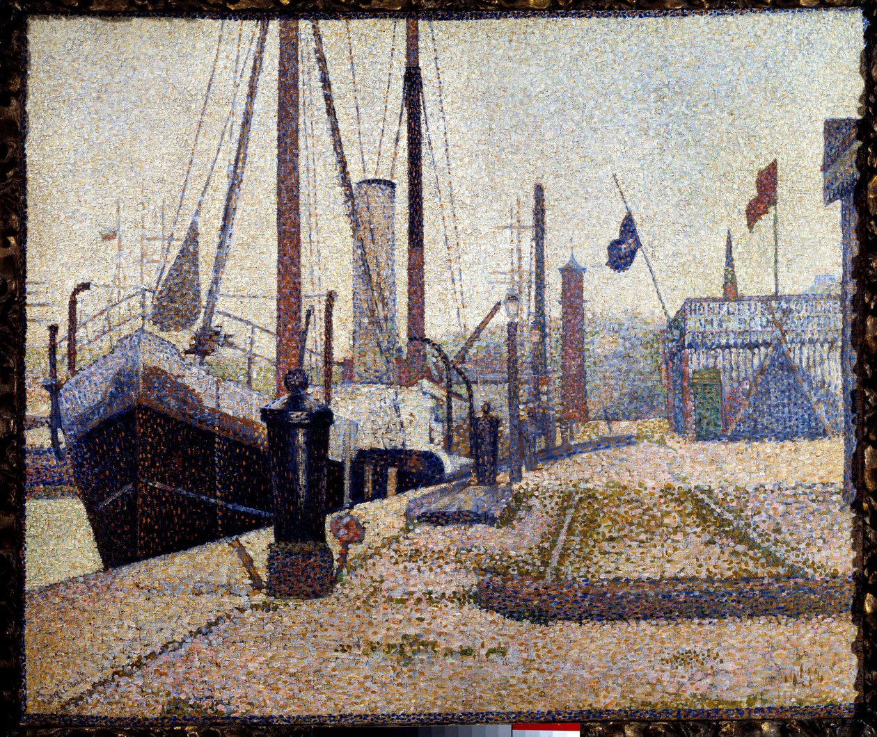 A La Maria vitorlás Honfleur kikötőjében alkotó: Georges Pierre Seurat