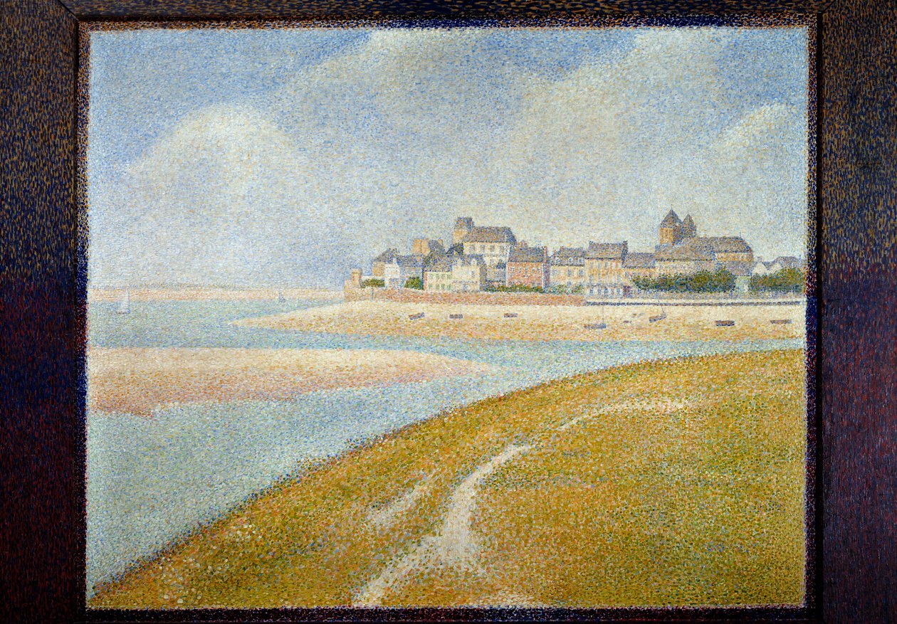 Le Crotoy kilátása az upstream felől alkotó: Georges Pierre Seurat