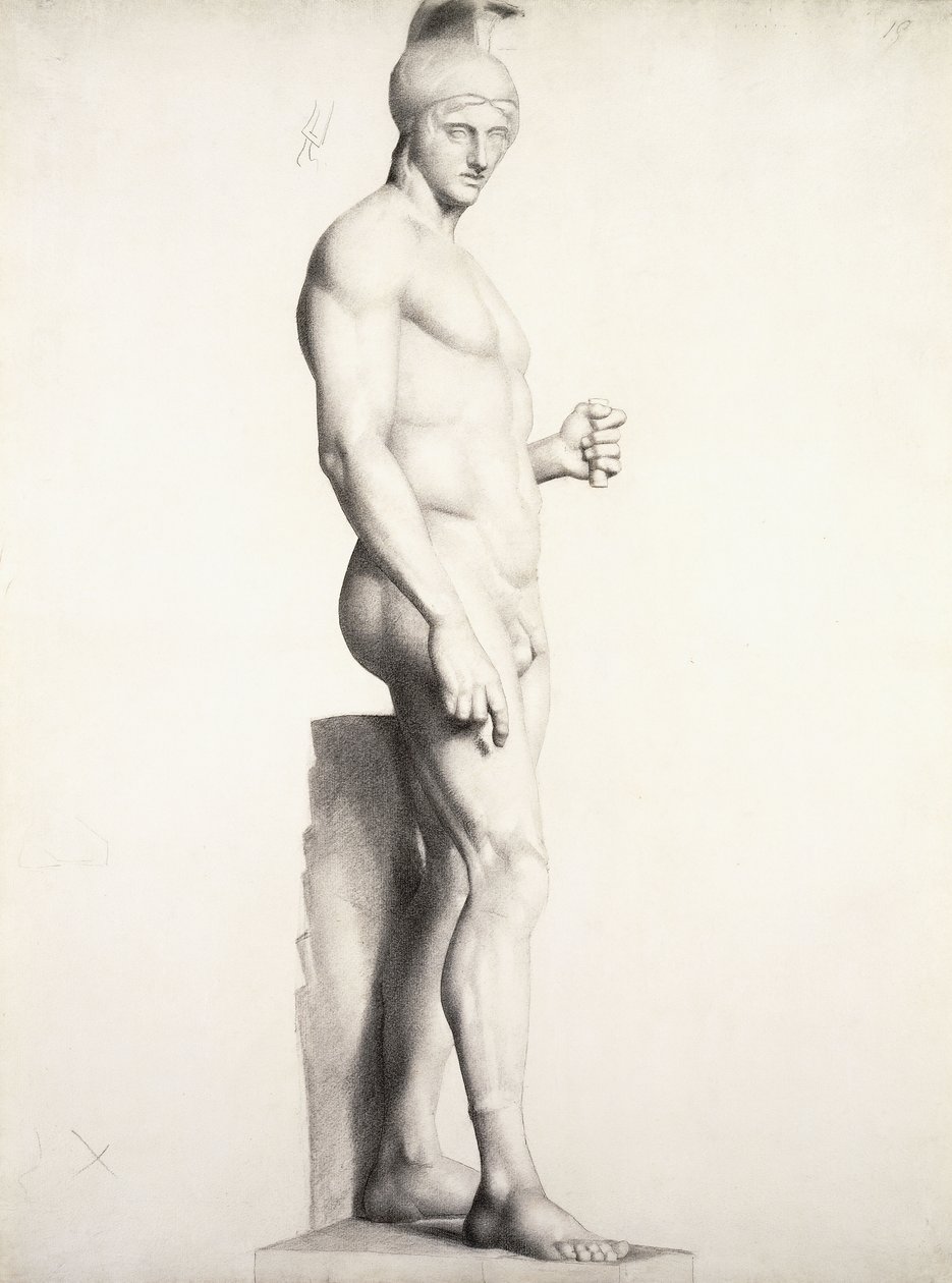 Sisakot viselő harcos, profilban, 1875-1878 alkotó: Georges Pierre Seurat