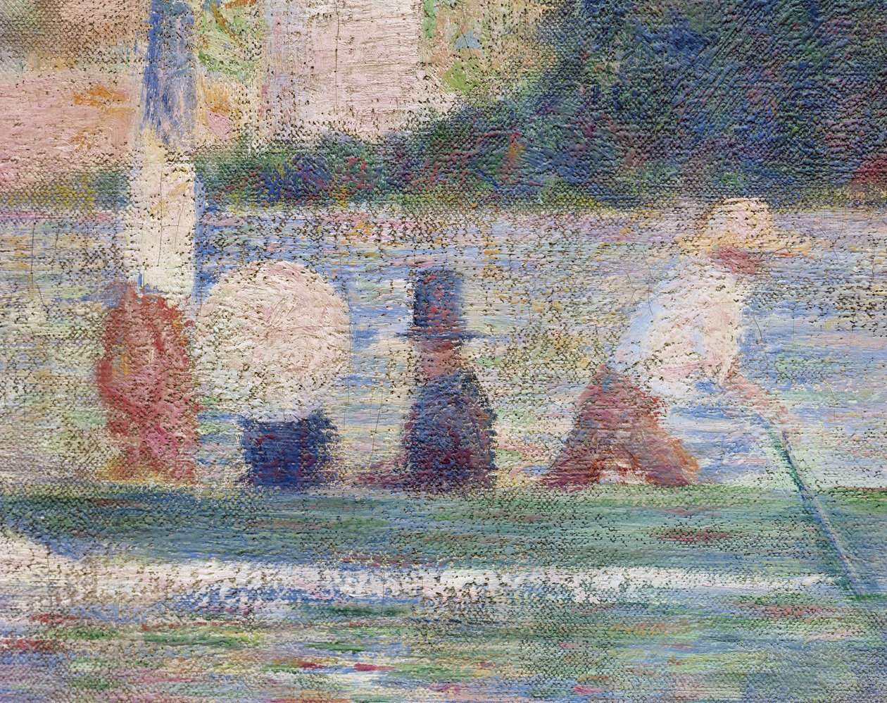 Fürdőzők Asnieresben, 1884-es részlet a 2136-ból alkotó: Georges Seurat