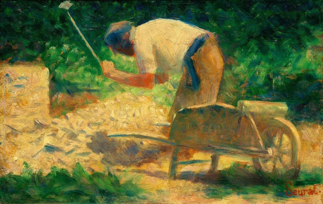 Kőtörő talicskával, Le Raincy (Steinklopfer) alkotó: Georges Seurat