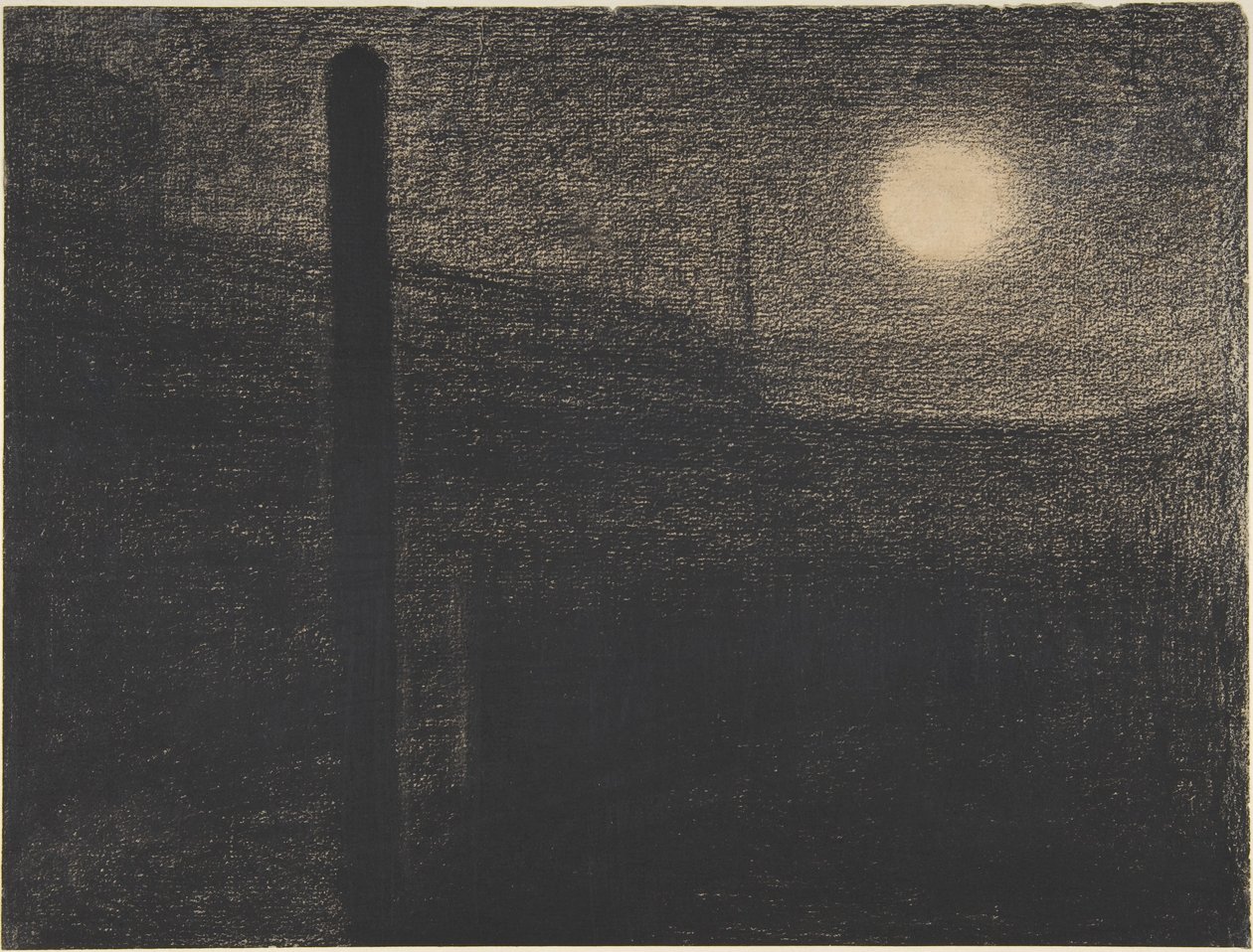 Courbevoie: gyárak holdfényben alkotó: Georges Seurat