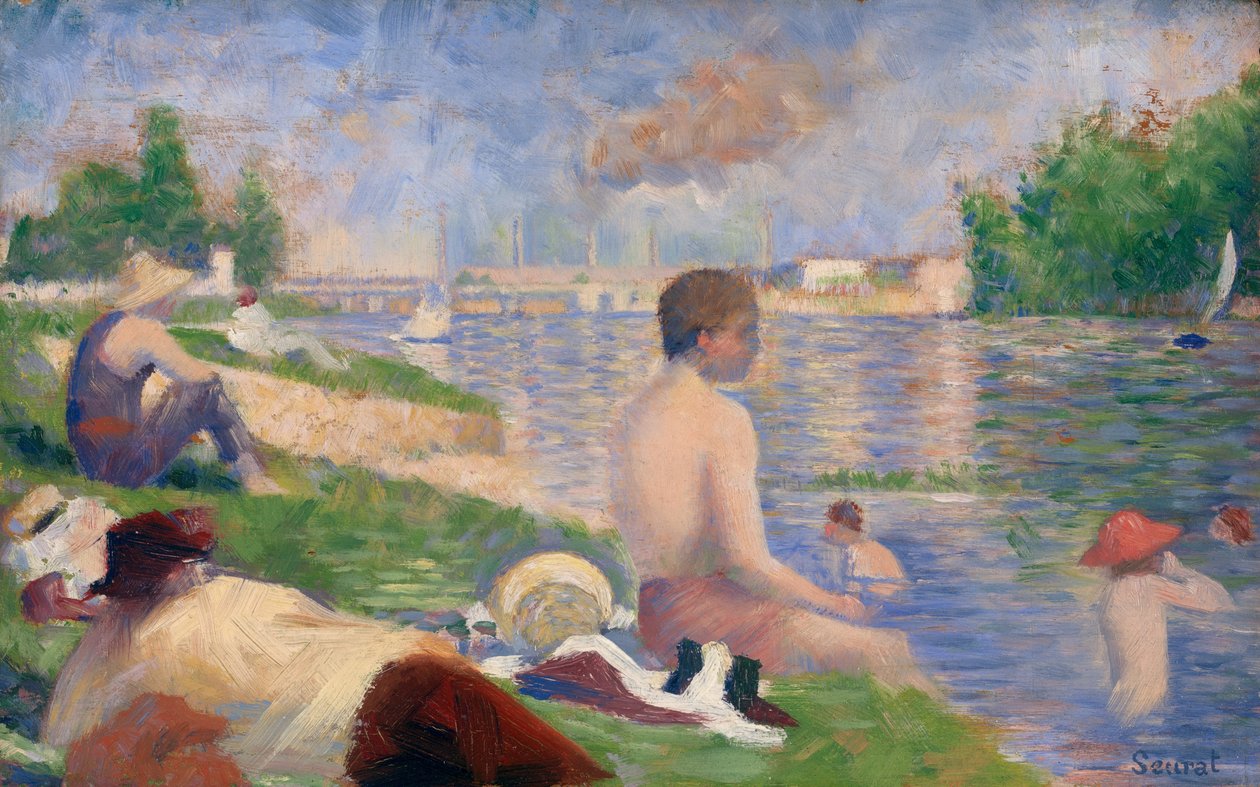 Végső tanulmány az "Asnières-i fürdőzők" számára alkotó: Georges Seurat