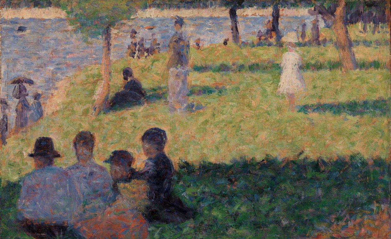 Figurák csoportja (Tanulmány az "Egy vasárnap a La Grande Jatte-n" című könyvhöz)" alkotó: Georges Seurat