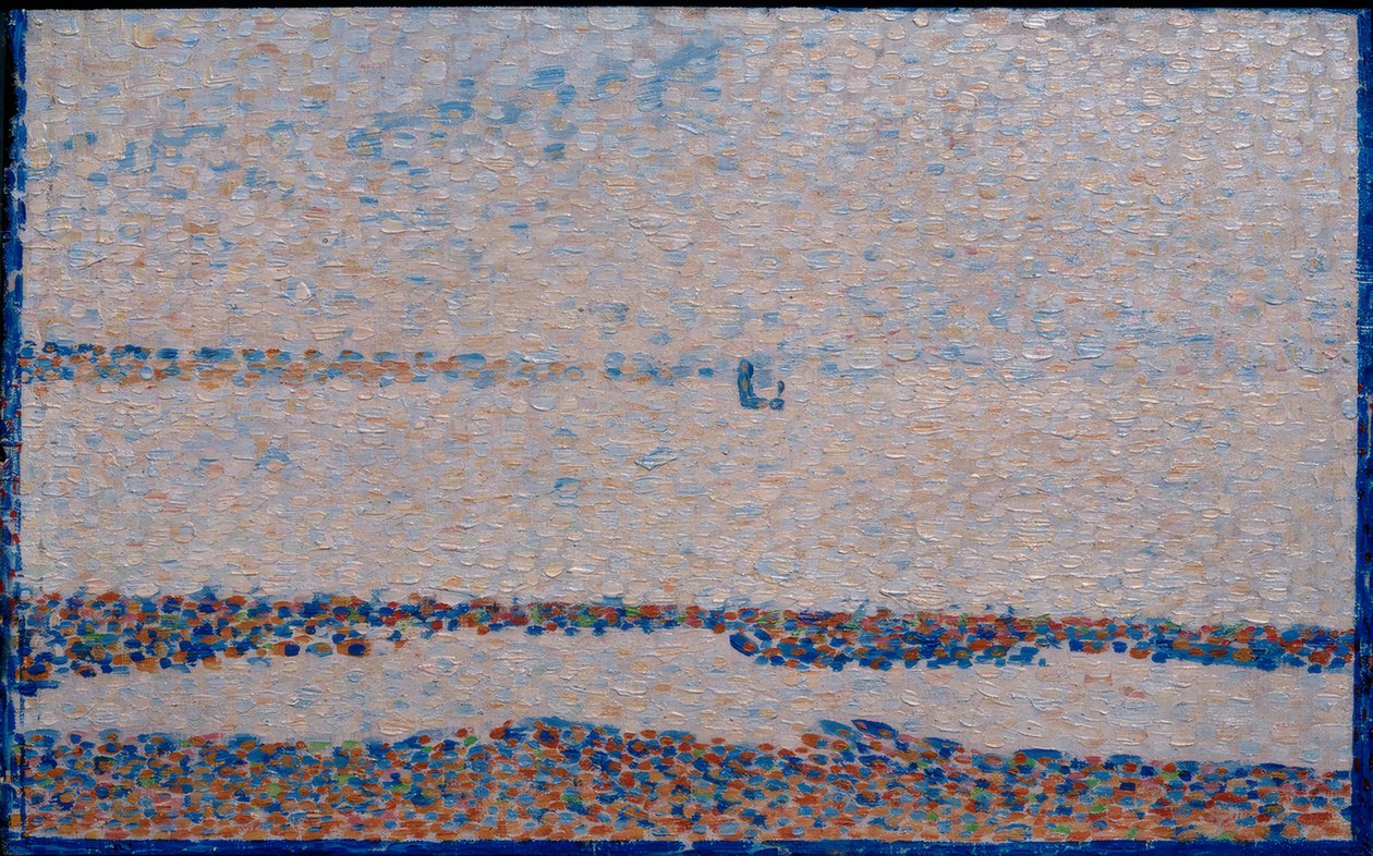 La Plage, egy hajó Gravelinesnél (Strand bei Gravelines) alkotó: Georges Seurat