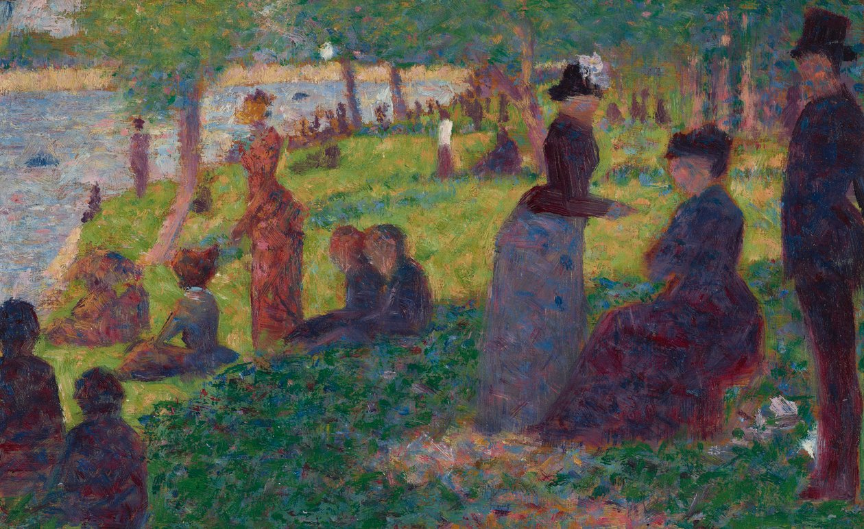 Olajvázlat az „Egy vasárnap a La Grande Jatte-n – 1884” című filmhez alkotó: Georges Seurat