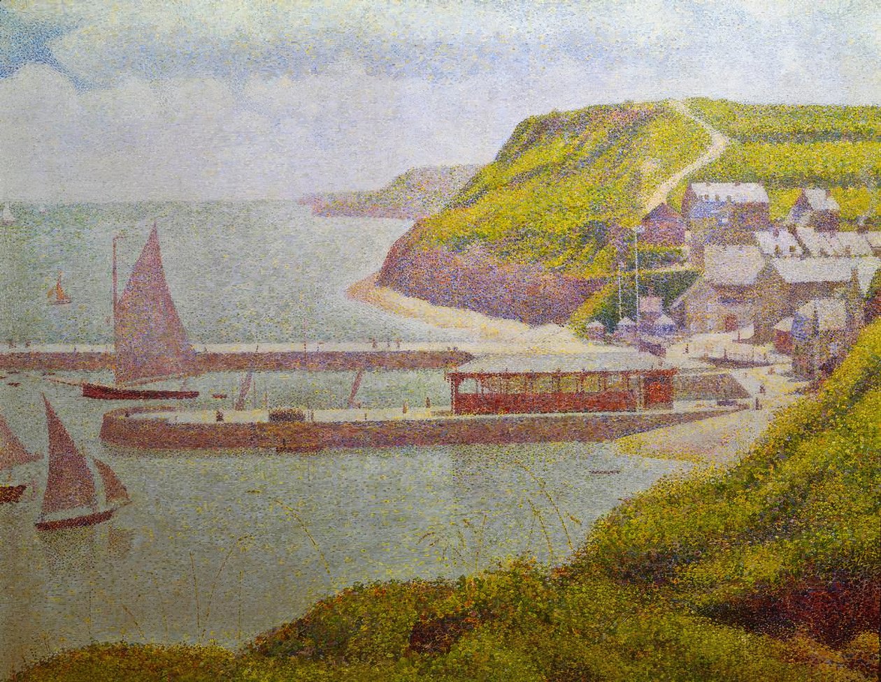 Porten-Bessin, külső kikötő, dagály (Calvados) alkotó: Georges Seurat