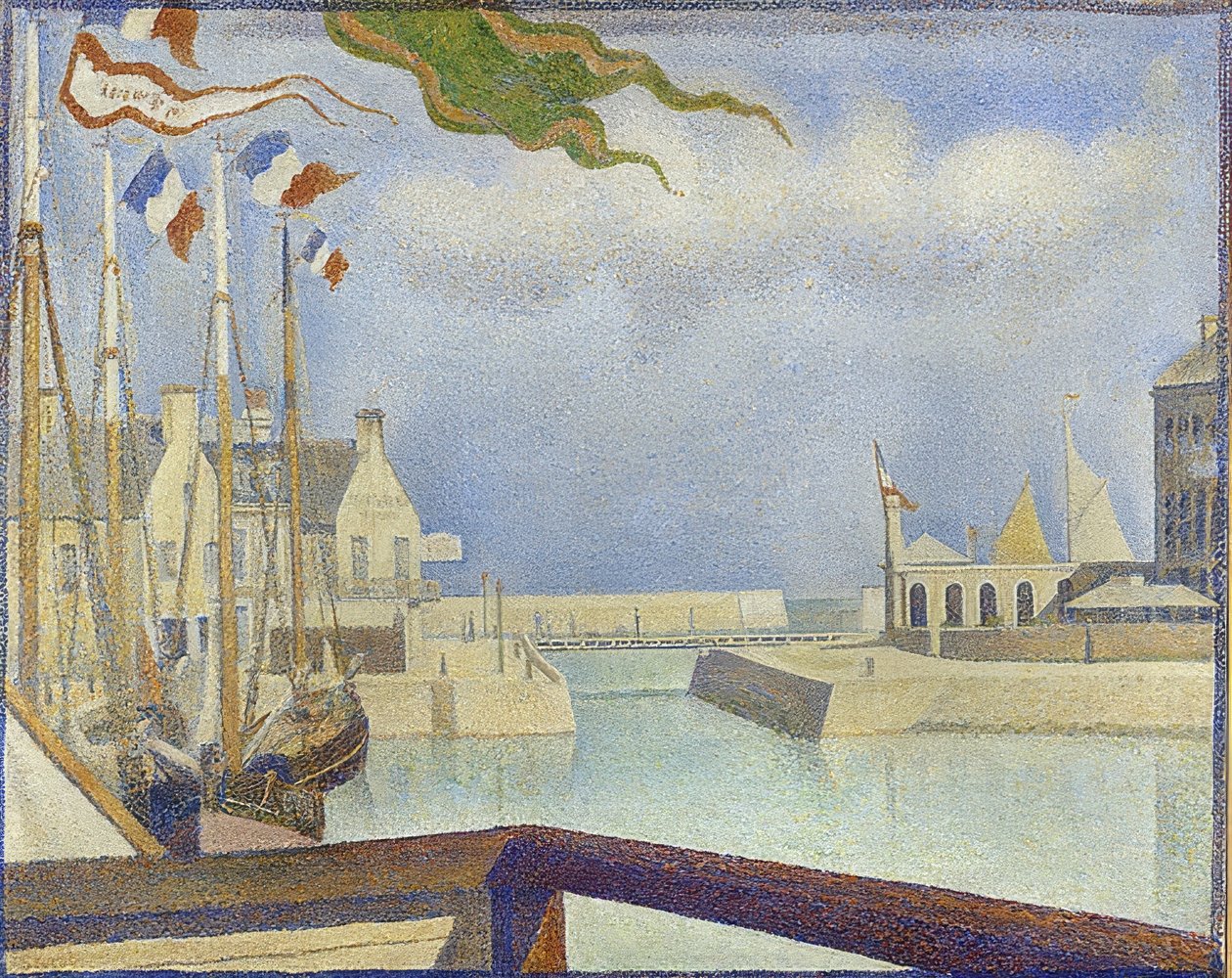Sonntag Port-en-Bessinben (Port-en-Bessin, vasárnap). 1888 alkotó: Georges Seurat