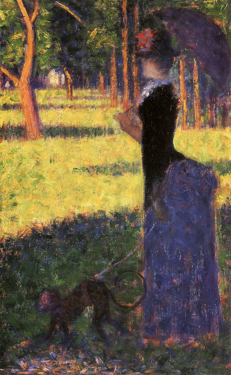 Tanulmány a La Grande Jatte-hoz: Nő majommal, 1884 alkotó: Georges Seurat