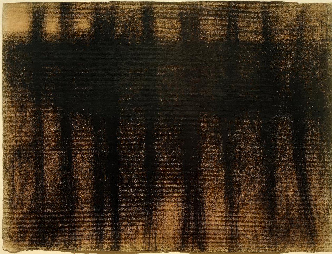 Vízben tükröződő fatörzsek (Baumstamme, sich ...) alkotó: Georges Seurat