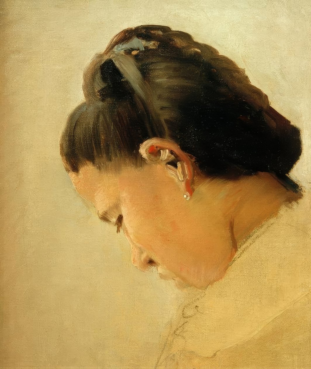 Tête de jeune fille (egy fiatal lány feje) alkotó: Georges Seurat