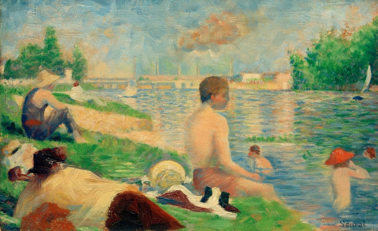 Úszás, Asnières (Badeplatz Asnières / Finale Studie) alkotó: Georges Seurat
