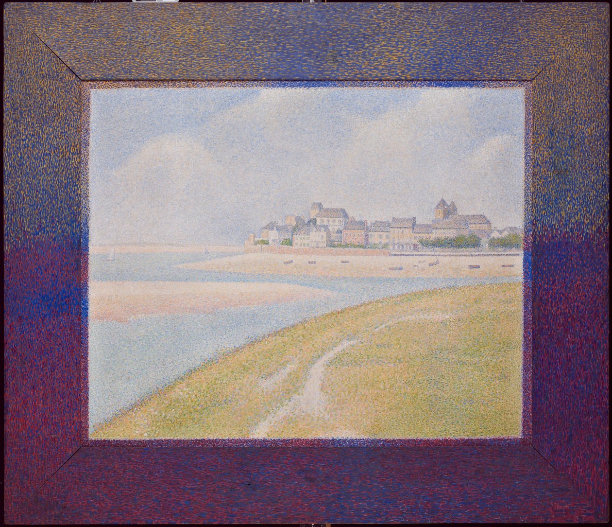 A Le Crotoy kilátása a folyásirányból felfelé alkotó: Georges Seurat