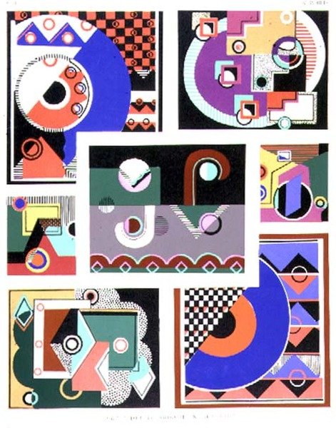 Geometriai tervek, album No.1, pub. 1920-as évek vége alkotó: Georges Valmier
